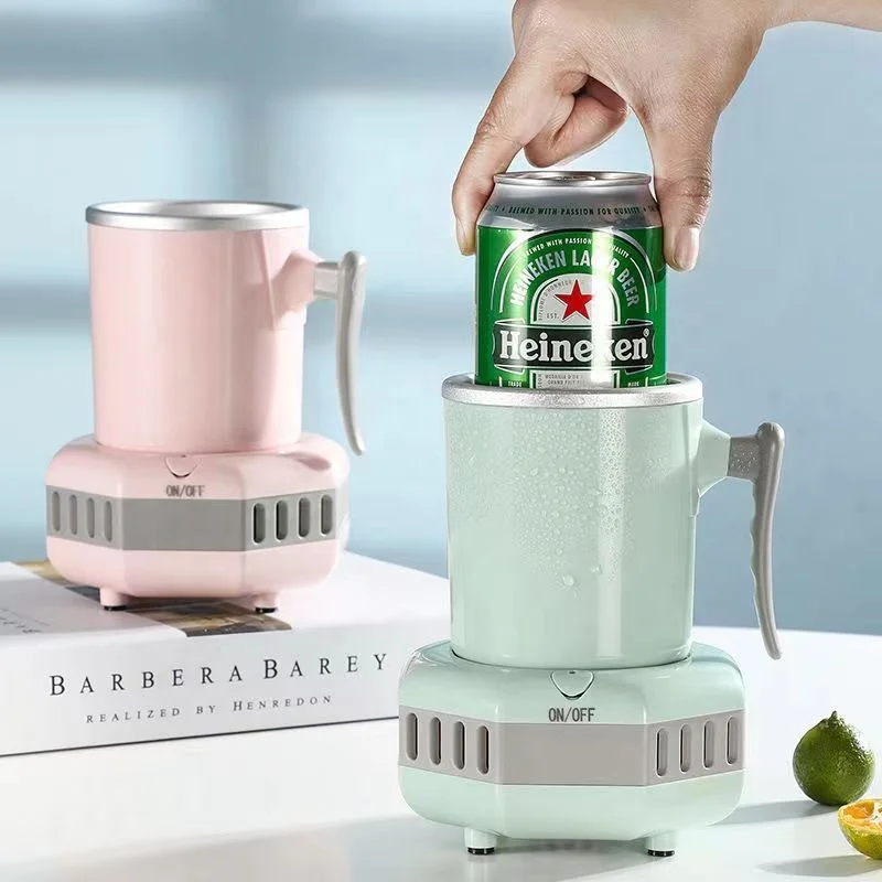 Mini Portable Instant Can Cooler Fast Cooling Cup with Handle Electric Beverage Chiller for Soda Beer Home Office Dorm Use 2