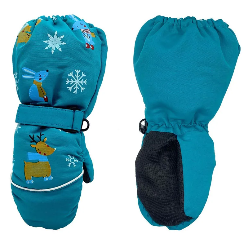 4-7 Year Old Water Resistant Warm Kids Winter Skiing Mitten Gloves