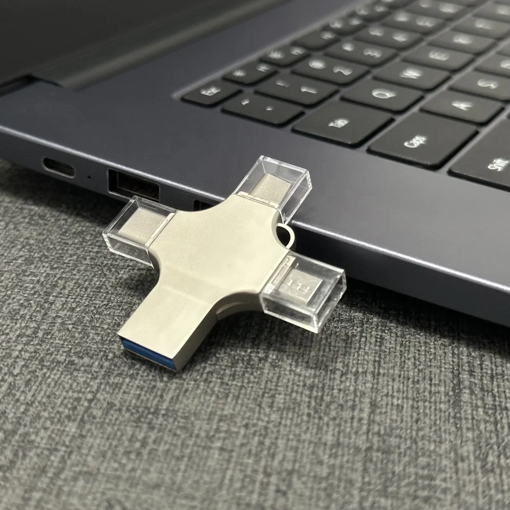 4 in 1 OTG 32GB USB Flash Drive High Speed 64GB 128GB 256GB USB Stick 512GB 1TB 2TB Type C Mobile Phone OEM Logo USB Pendrive