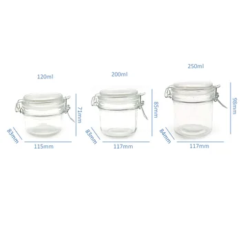 Mason Craft & More Airtight Kitchen Food Storage Clear Glass Clamp Jars,  101 Ounce (3 Liter) Extra Large Clamp Jar