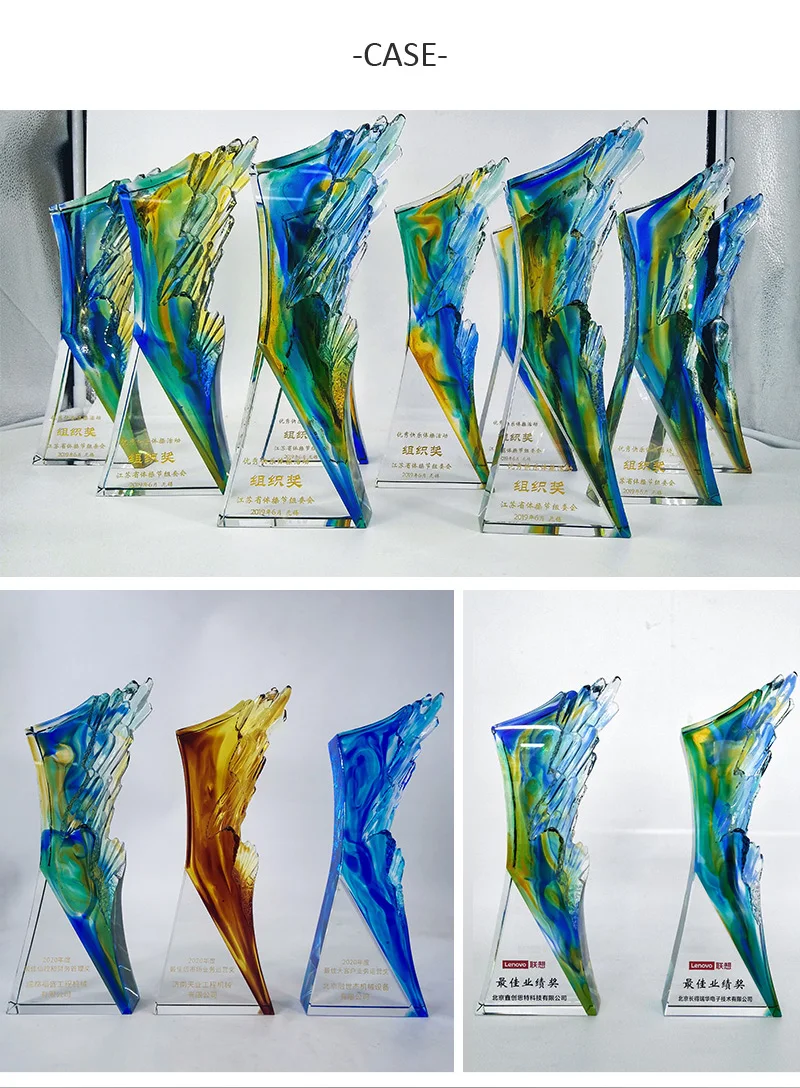 Honor Crystal Award for Engraving Wholesale Customized Competition Crystal Trophy Sandblasting Technique Custom Logo Shape for