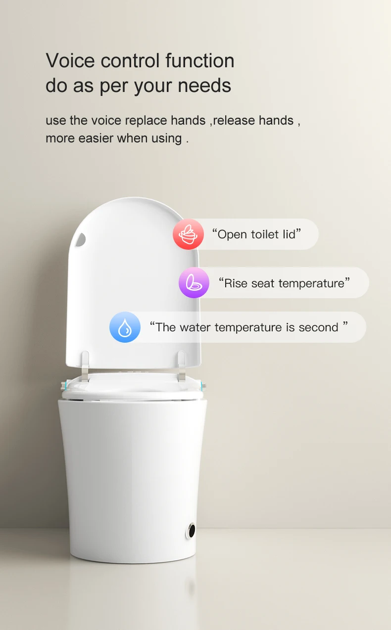 Multi-functional intelligent toilet No water pressure limit automatic sterilization CUPC certified smart one-piece toilet details