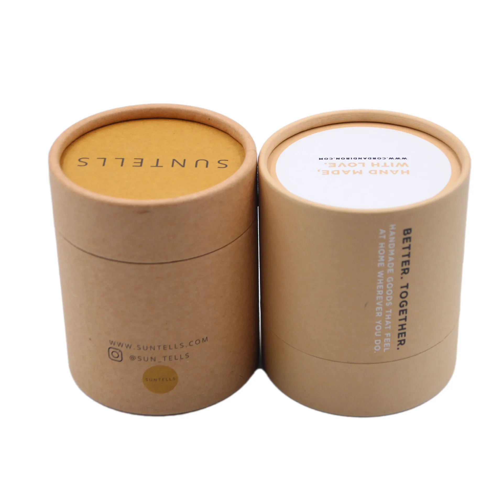 Custom Printed Cardboard Cylinder Candle Box Tea and Craft Use Paper Packaging for Round Candles