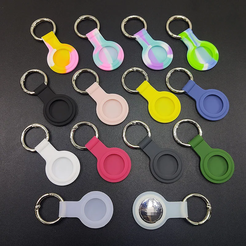 Logo Customized Silicone Air Tag Case Cover Keychain Key Ring Clip