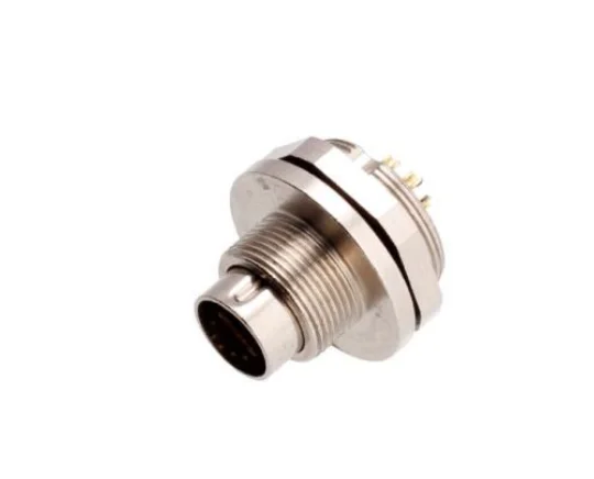 M9 Male Front Mount Socket(Solder) IP67 2\3\4\5\6\7\8 Pin Industrial Connector
