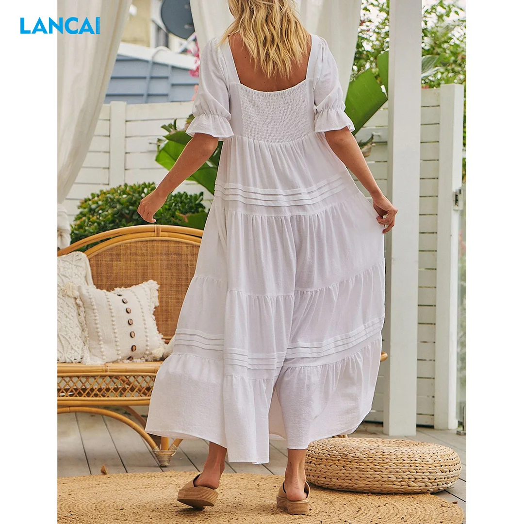a line cashmere dress White Halter Maxi Dress – Nicole Andrews Collection main image 0