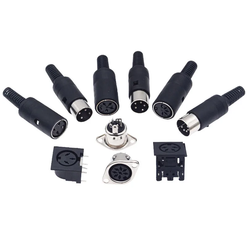 S-terminal Plug and Socket 3/4/5/6/7/8P Pin/core DIN Connector Assembly Type Male and Female Mounted Keyboard Plug