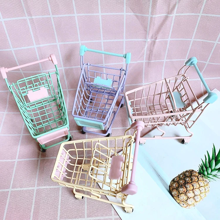 Wholesale High Quality Creative Mini Carrito De Compras Pink Metal