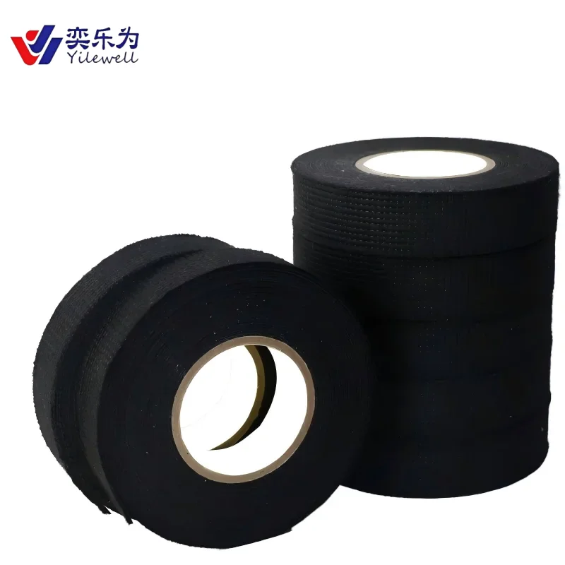 YLW YLW-R001 Automotive Wiring Harness Insulation Tape 0.3mm Thickness 15m Cycle Length Heat Resistant Tensile Cloth Tape