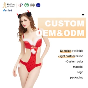 Lism Custom Women's Christmas Babydoll Sleepwear New Design Lady Underwear with Lace Decoration Soft and Hot