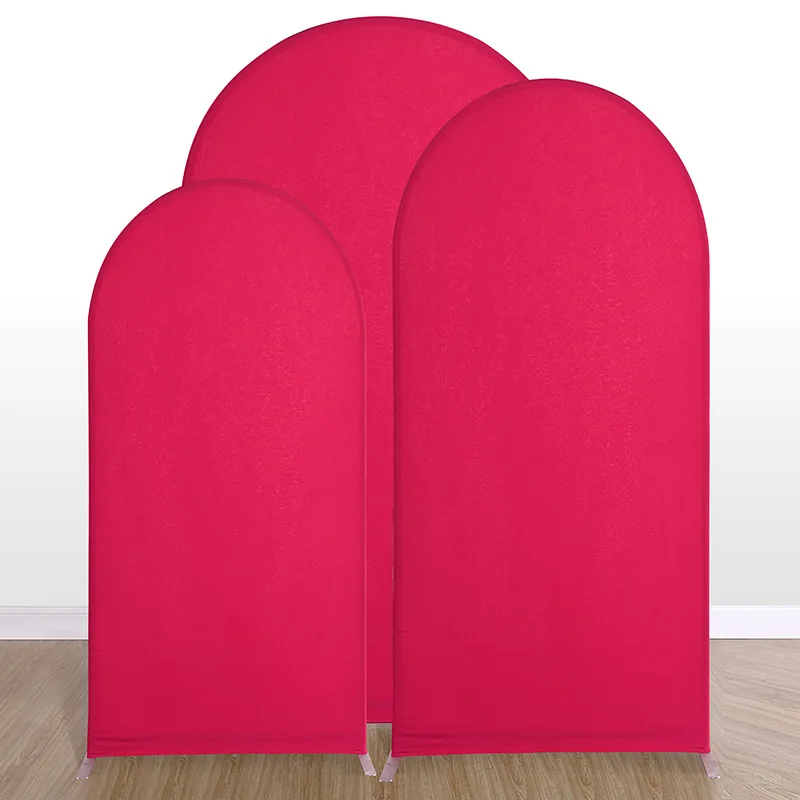 Metal Arch Backdrop Stand 3 Pieces Covers Arch Backdrop Spandex Cover Arch Prop with Covers for Wedding Party Decoration