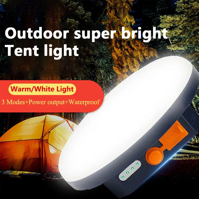 4800mAh Rechargeable LED Camping Lantern With Magnet Strong Light Outdoor Portable Flashlights Tent Lights Work Repair Lighting