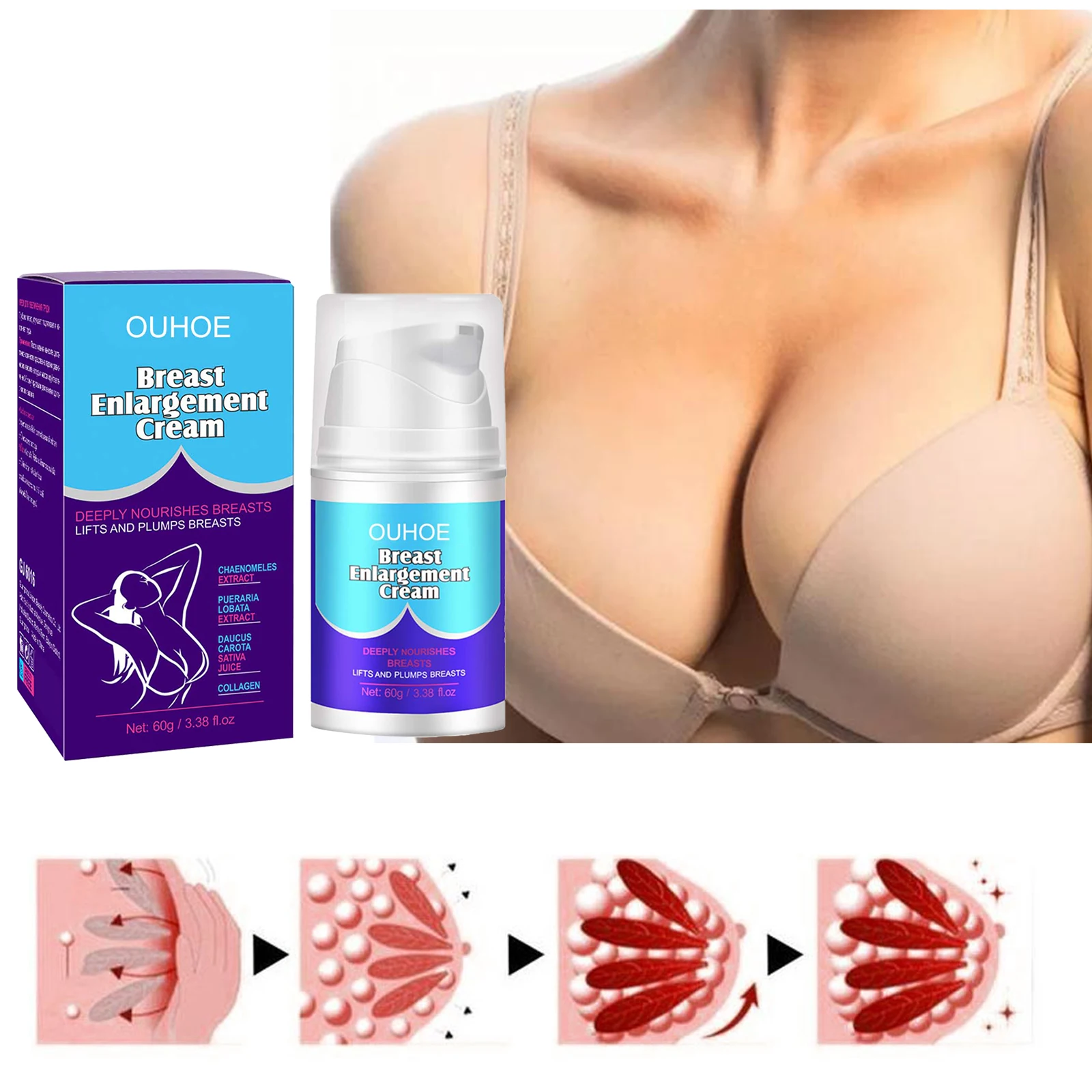 High Quality Fast Effective Breast Enlargement Cream Pueraria