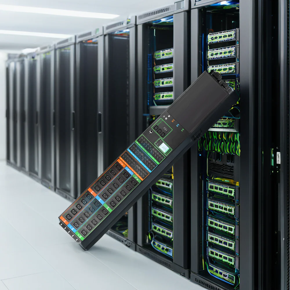 High-Power 200A Smart Meter C19 PDU Socket Rack Metal Aluminum Alloy Power Distribution Unit with SNMP Server PDU