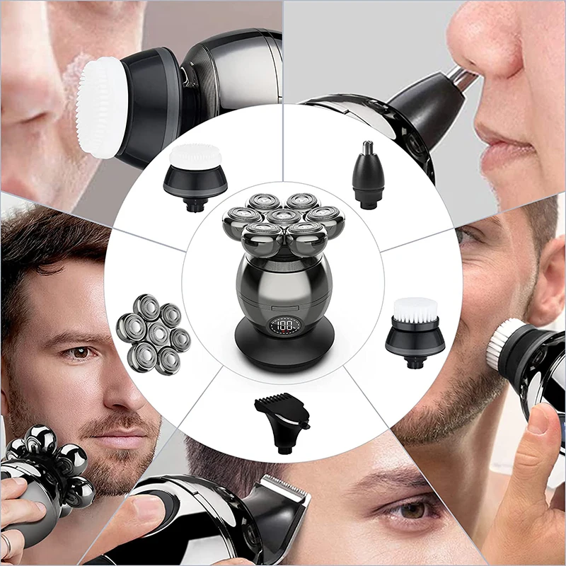 New Arrival 7d Floating Rotary Electric Head Shaver For Bald Men