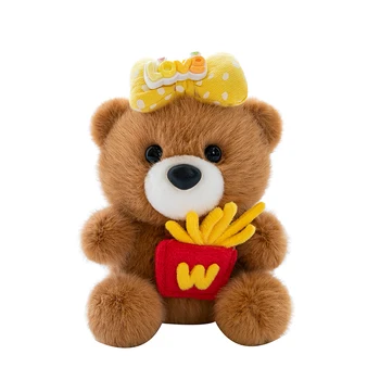 Mini Super Soft Bear Stuffed Animal Keychain Cute Milk Tea Cup Plush Toy Bubble Tea Doll Bag Charm PP Cotton Filling OPP Bag