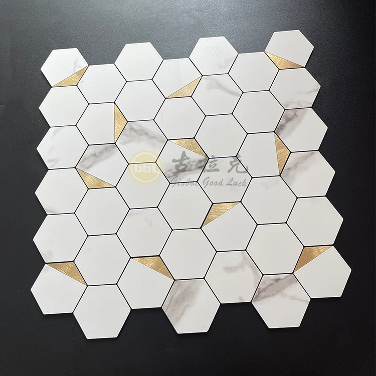 Hexagon Pattern Self Adhesive Tile Peel and Stick Backsplash Mosaic Tiles supplier