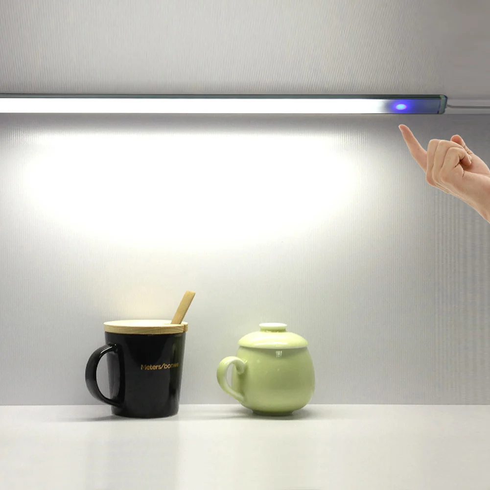Dimmable 30CM USB LED Touch Sensor Light Strip Under Cabinet Wardrobe Cupboard Lamp Tube Bar Light
