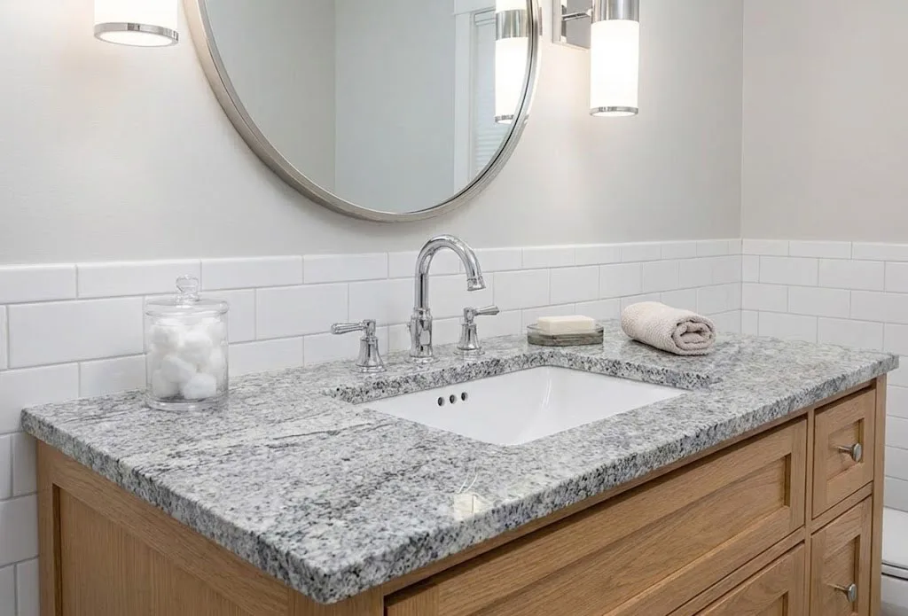 Cheap Price High Quality Gray Pearl Granite Vanity Top Polished Small Slab for Modern Kitchen Outdoor Bathroom Villa Countertop supplier