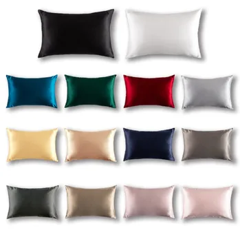 Wholesale Satin Pillowcase with Hidden Zipper Colorful Smooth Satin Breathable Bed Pillow Case