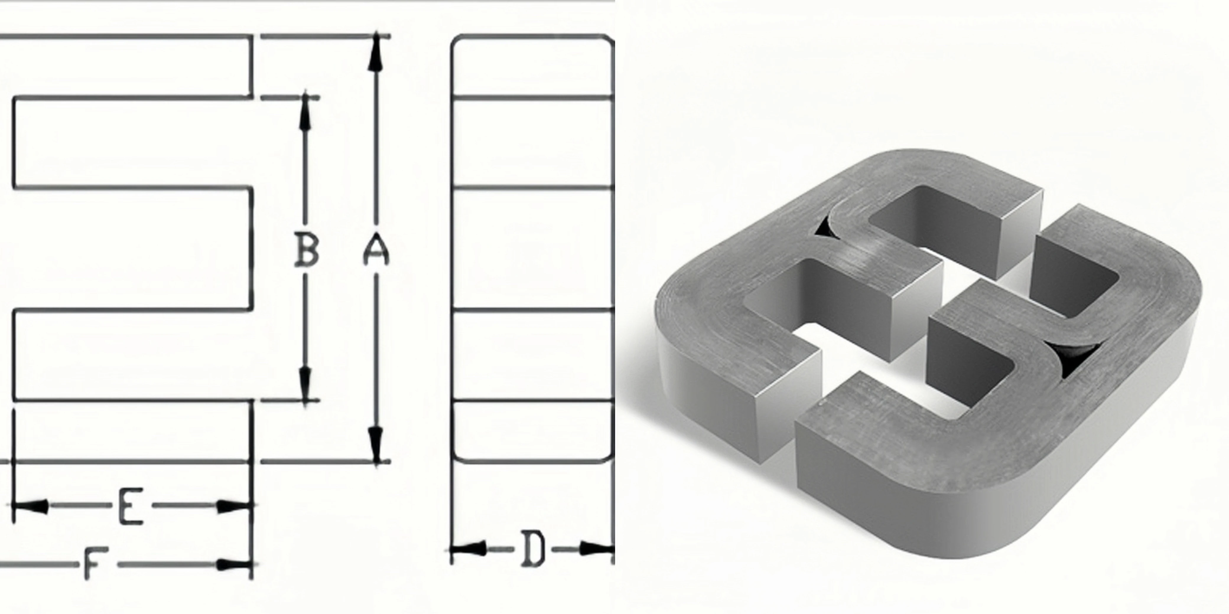 Nanocrystalline Amorphous Core E Type Electronic Transformer Core ...