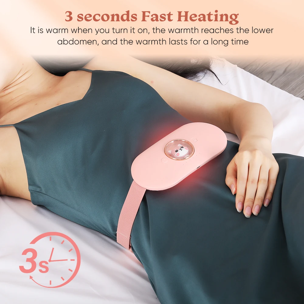 Heating Belly Wrap Belt Menstrual Pad Massager Period Pain Relief