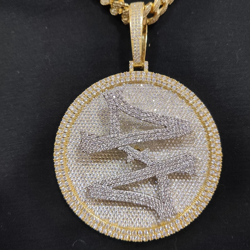 Hip Hop Gold Zircon Spin #44 Pendant Necklace - Custom Size