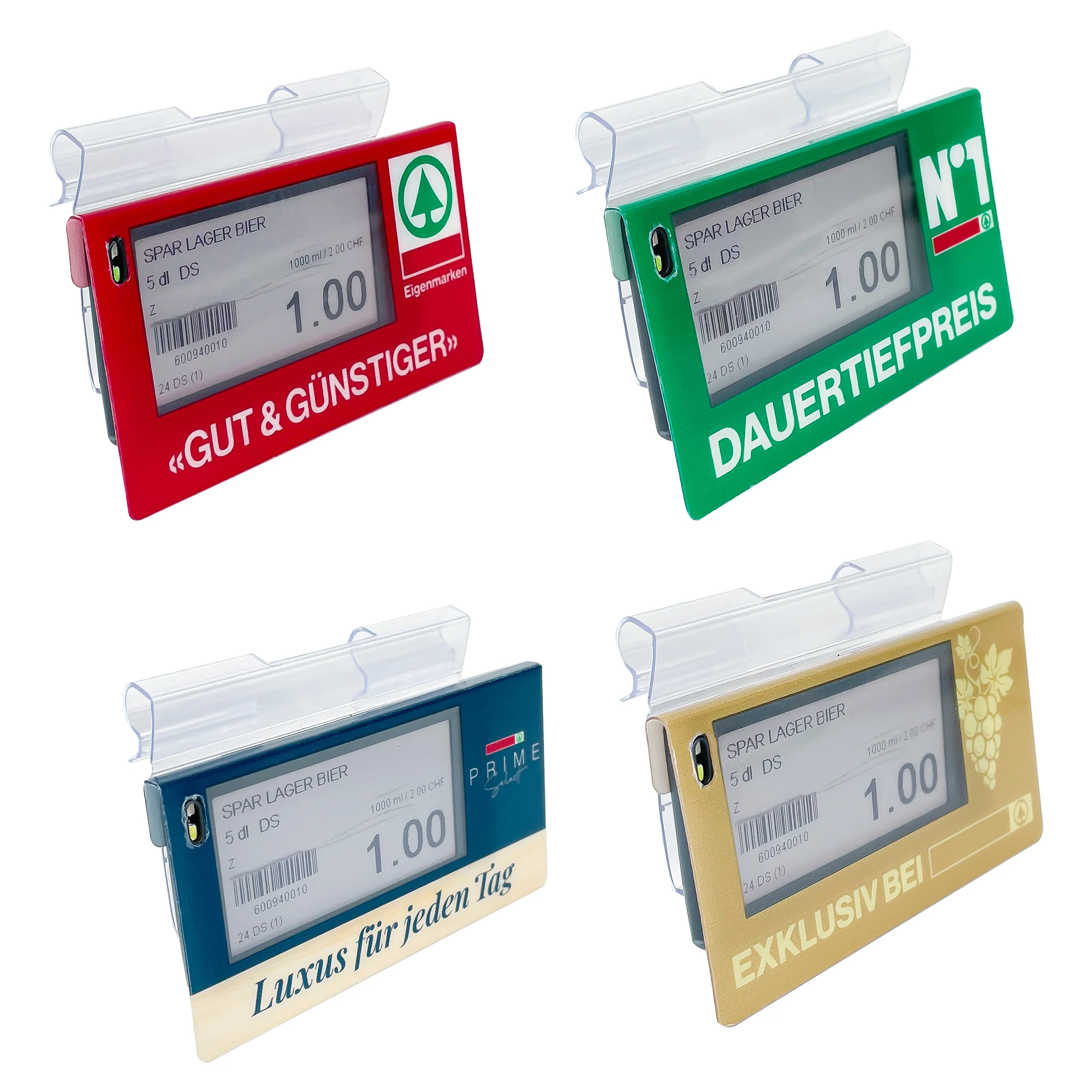 Supermarket Customization Electronic Signage Shelf Label Advantages Plastic Price Tag Holders with Display Hook
