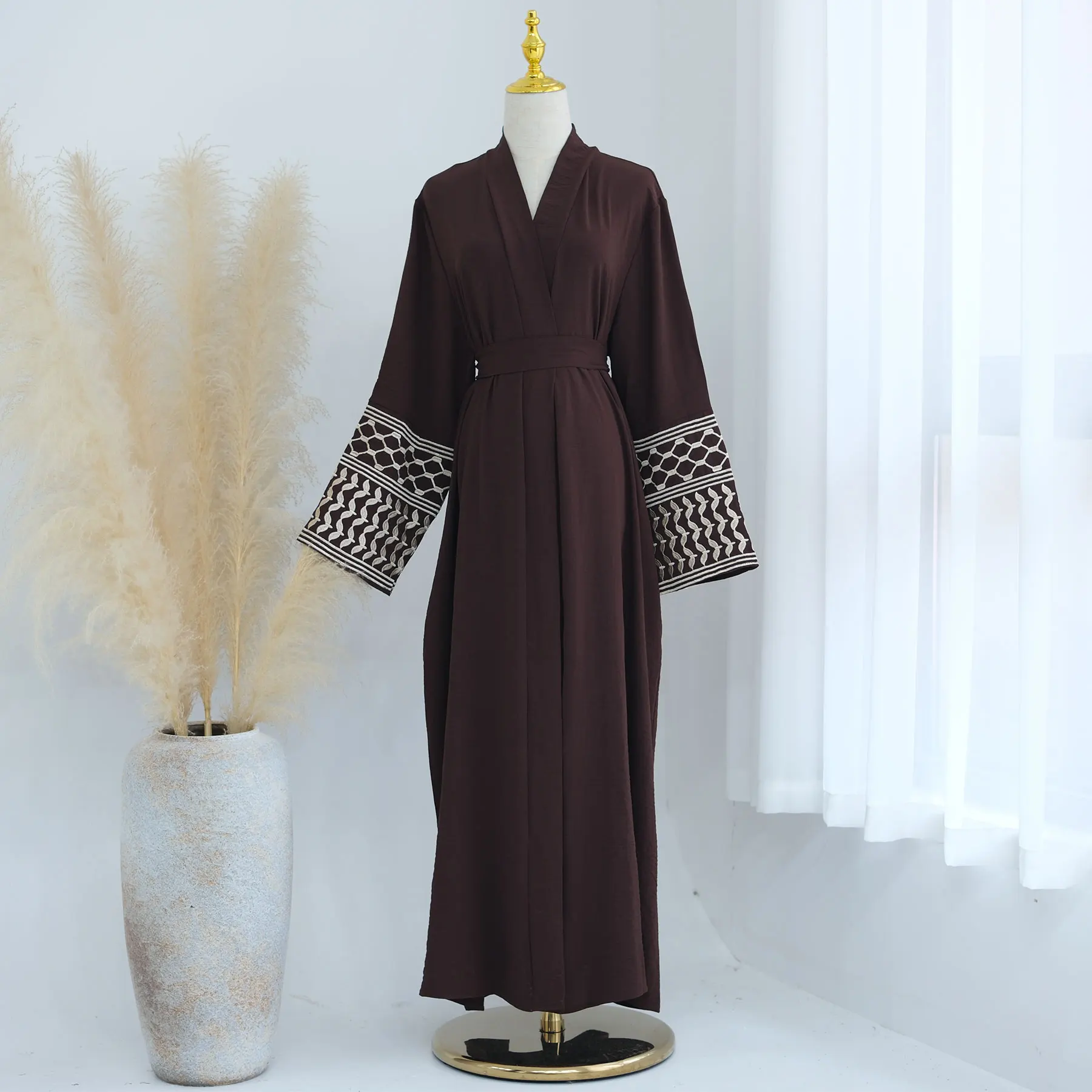 islamic dresses for women Abaya Muslim Fashion Clothing Maxi Wine Red / M This lightweight Wholesale Islamic clothing Casual Dresses