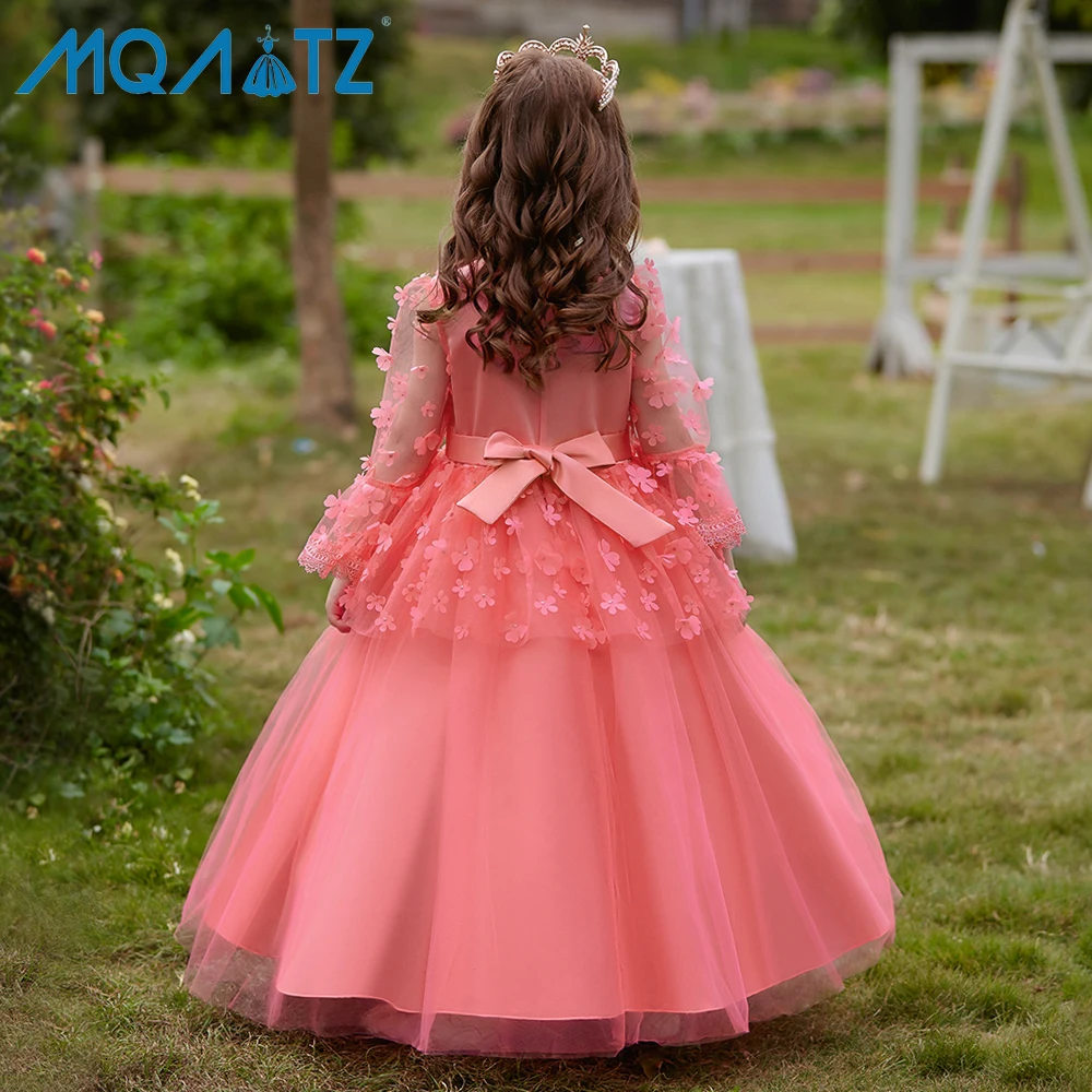 Online Clothes Shopping Kids Long Sleeve Fashion Show Flower Dresses Party  Fashionable for Girls of 10 Years Old