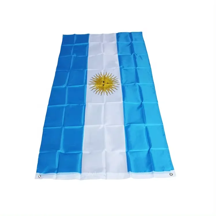 Top quality Argentina Flag Europe Country Double Stitching National Flags Polyester with Brass Grommets 3 X 5ft