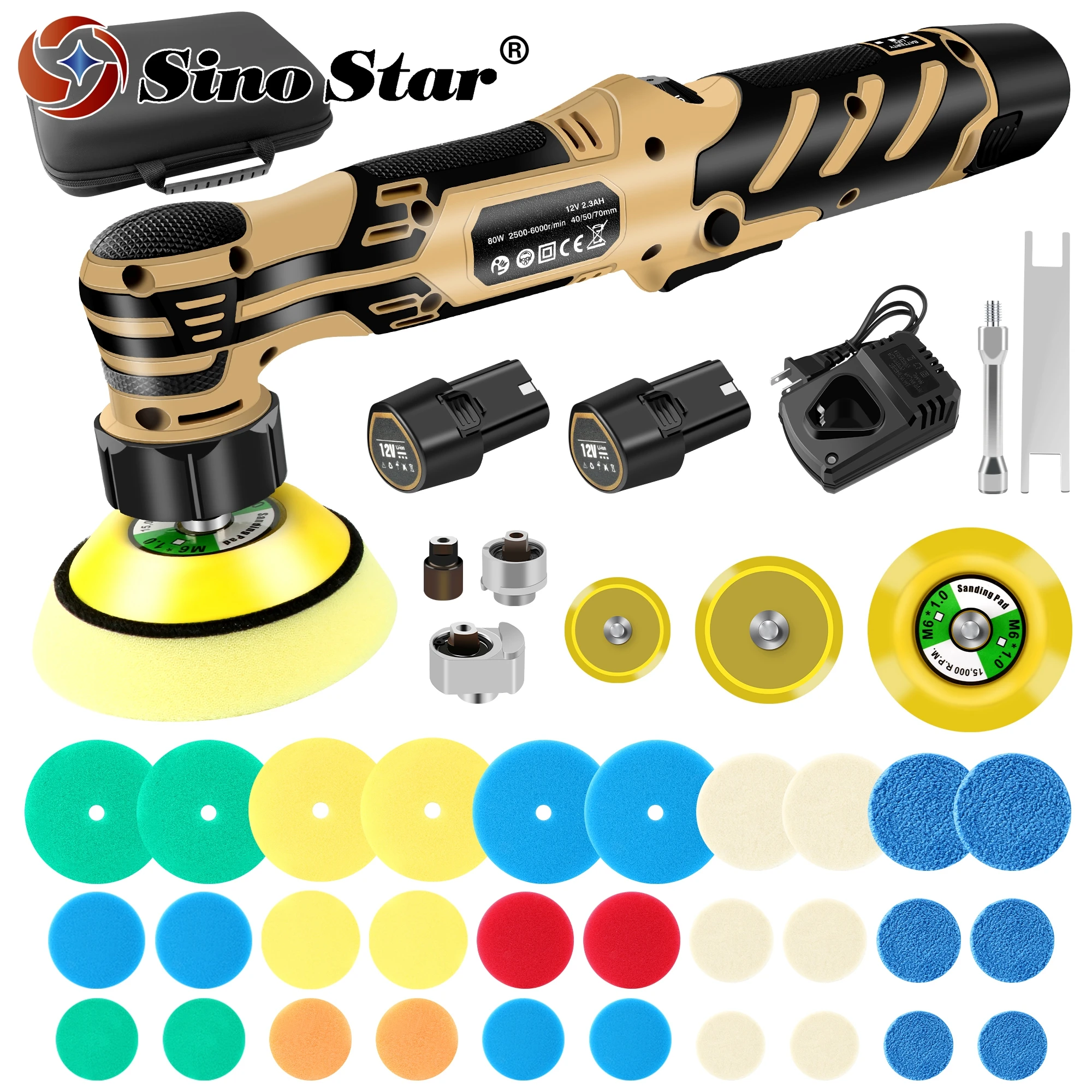 Высококачественная литиевая батарея 5 дюймов двухсторонний полировщик роторный буферный с переменной скоростью