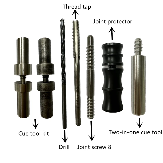 Cue Repair Tool Complete Set-JOINT SCREW 8 POOL CUE