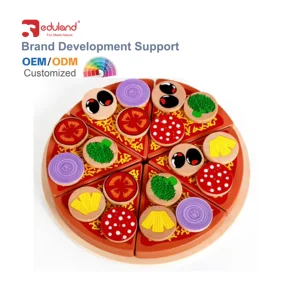 Educational Kitchen & Food Wooden Pizza Set Preschool Kids Game Toys