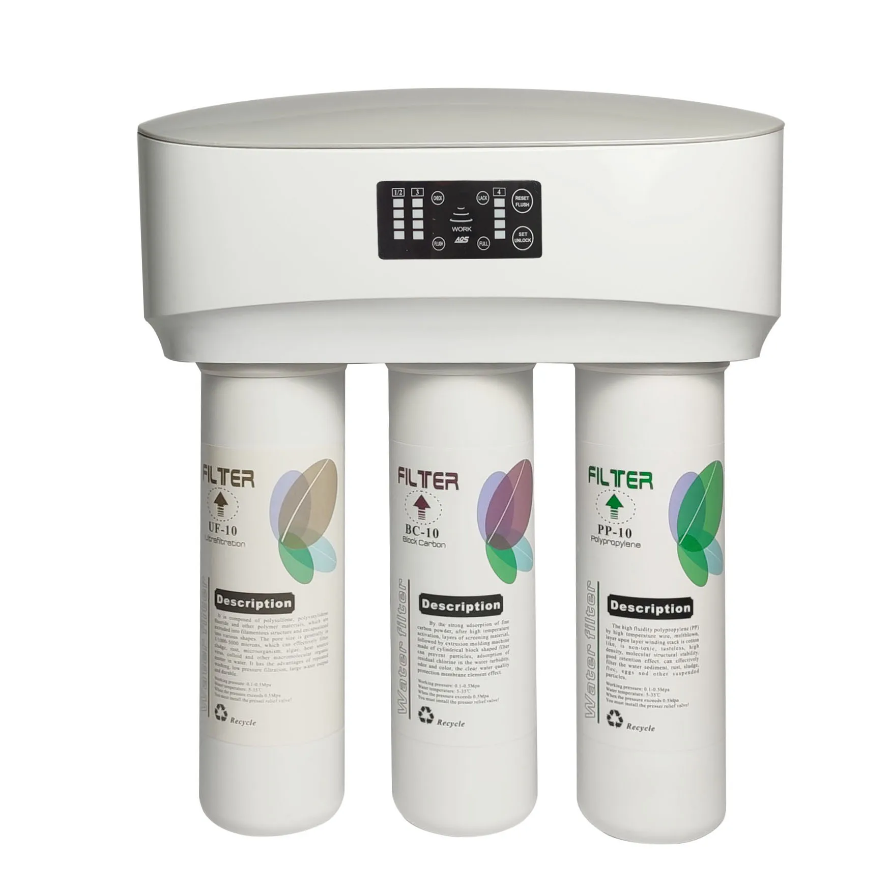 3 Stage Home Water Purifier Compact Water Filter RO Filtration System ...