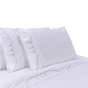 Bed Sheet 100% Cotton King Duvet Cover Embroidered White Cotton Bedsheet