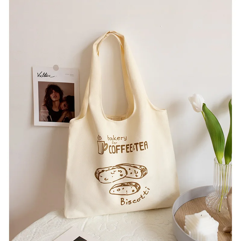 HOSHOM New Style Cute Custom Printing Mini Canvas Hand Bag Fashion Fabric Tote Bags