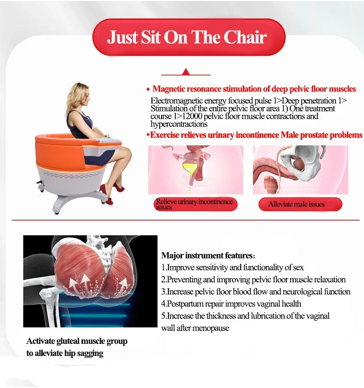 High-intensity Focused Electromagnetic Pelvic Muscle Trainer Chair For ...