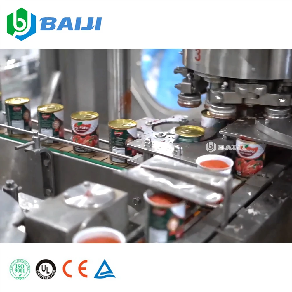 Fully Automatic Tin Can Tomato Sauce Chili Paste Hot Filling and Sealing Canning Machine Production Line