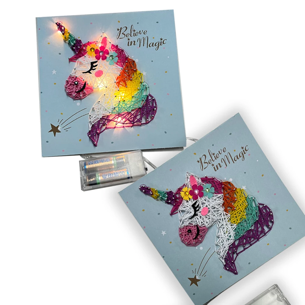 DIY Toys Make Your Own String Art Lights LED Light Kit Educational Arts and Crafts Kit Color for Kids and Adult
