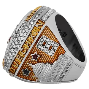 High Quality Hip Hop Style Letter Design Iced Out Zircon Custom logo Diamond Ring for Men