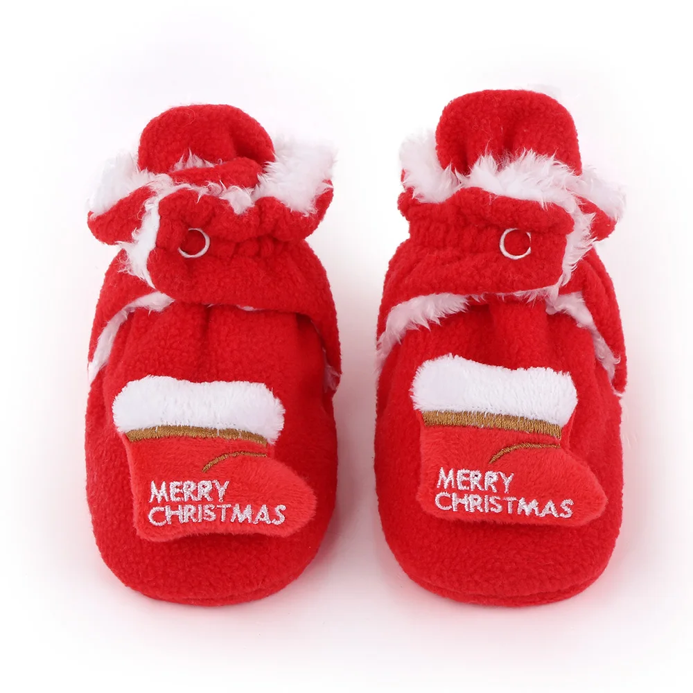 Christmas Autumn and Winter Baby Girls and Boys Soft Soled Cartoon Comfortable Toddler Cotton Shoes details