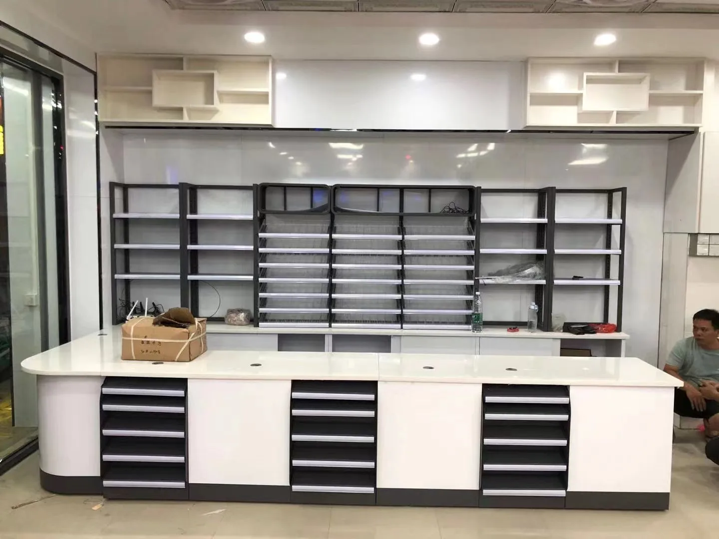 Metal Cash Counter Table Design in Shops