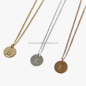 Gold Initial Necklace Gold Plated Silver 925 Sterling Initial Letter Jewelry for Women Girls