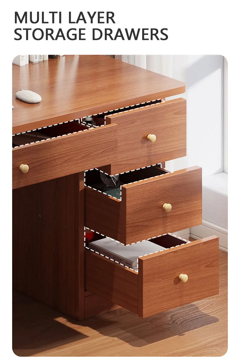 Small Mdf Computer Desk Modern Top Study Table Desk Computer Writing Table Table with Cabinet of Home Office