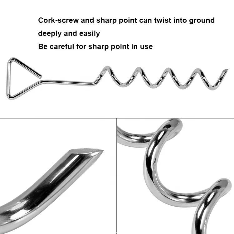 Сверхпрочная система привязки с спиральным наземным АНКЕРОМ из нержавеющей стали набор 4 анкеров для