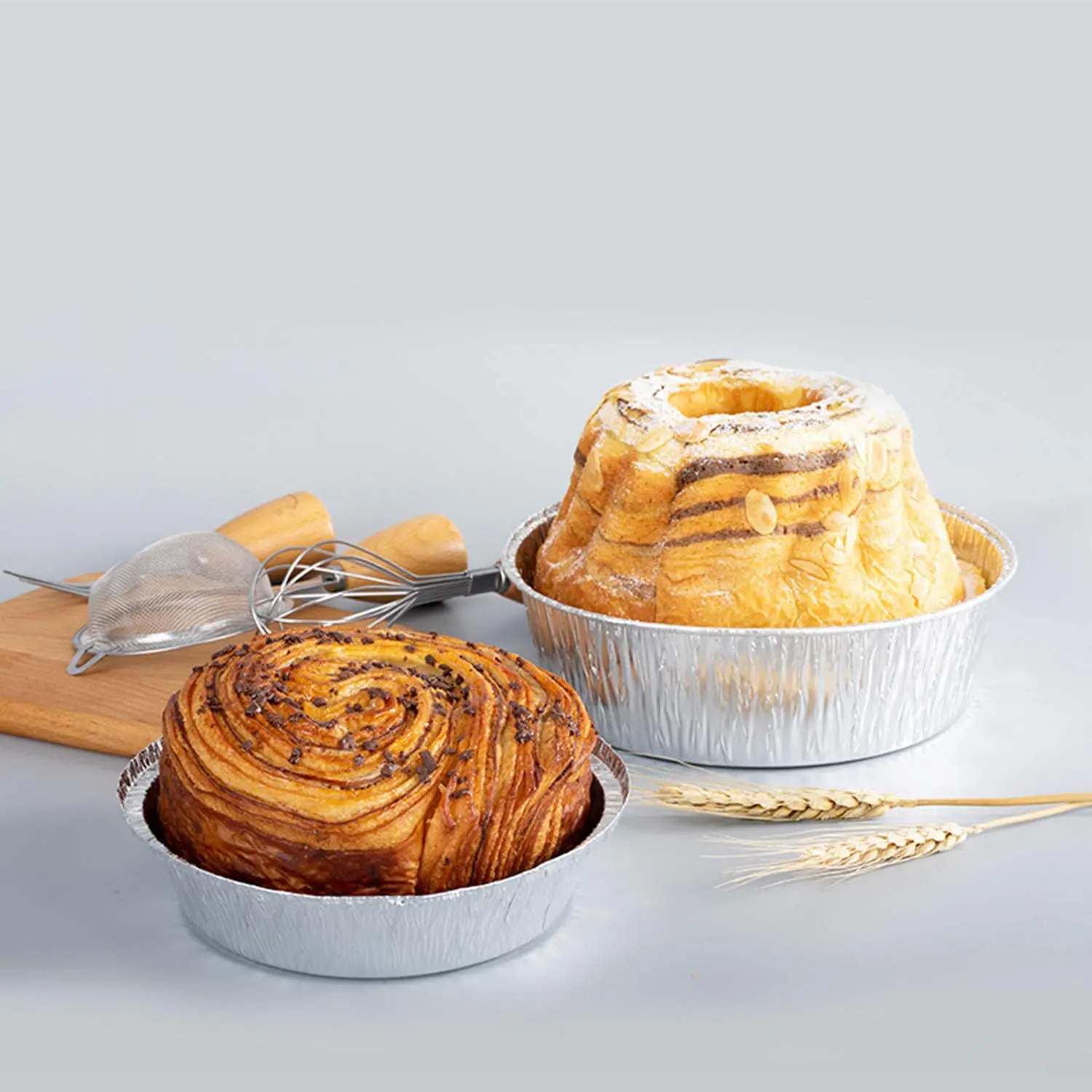 product custom size aluminum foil container disposable catering tray freezer safe foil container egg tart cup-5