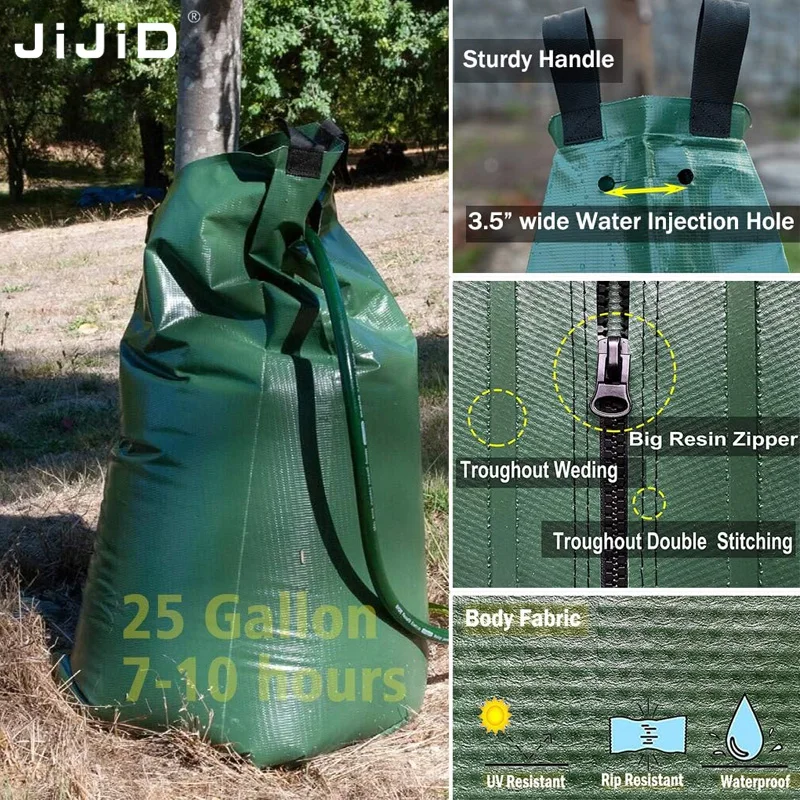 Buy 25 Pack Tree Watering Bag, 20 Gallon Slow Release Watering Bag For Trees Premium Pvc Shrub Watering Bag With Heavy Duty Zipper Durable Reusable Drip Irrigation Bag