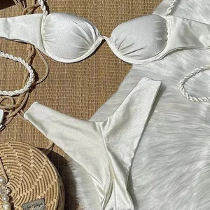 Women Swimsuit Female Swimwear Thong Bikinis Set Brazilian Beach Wear Bathing Suit Sexy Micro Push Up Bikini Bandeau Swimwear