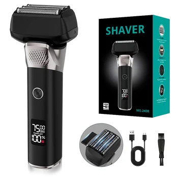 Professional Men's Electric Shaver with 5 Blades USB Rechargeable Wet and Dry Washable Waterproof Beard Razor